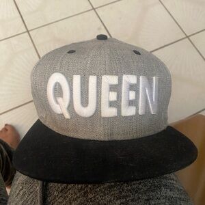 Gray and Black 'QUEEN' Cap